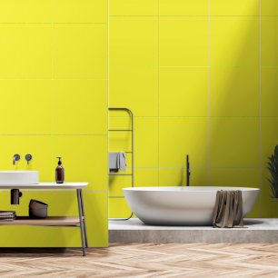 A vibrant yellow square enclosed by a crisp white  wallpaper