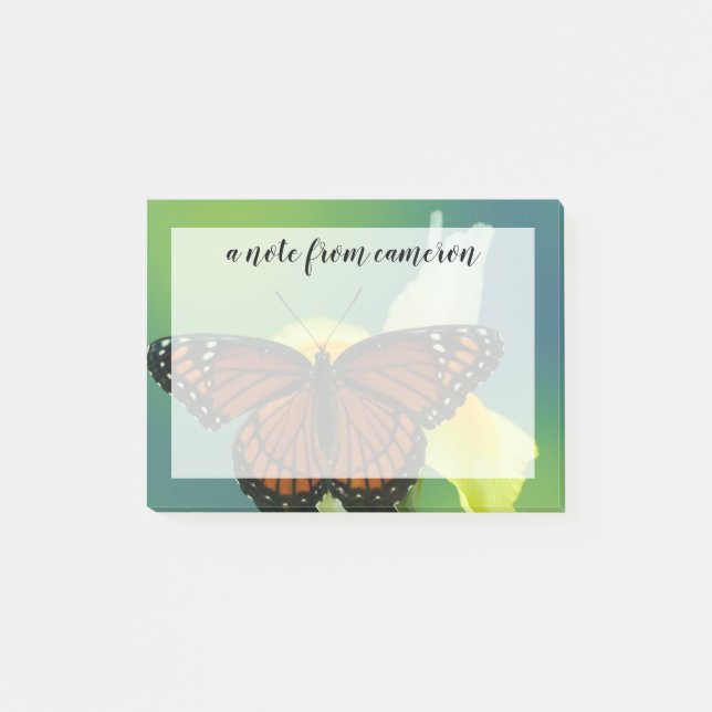 A Viceroy Butterfly on a Yellow Japanese Iris Post-it Notes (Front)