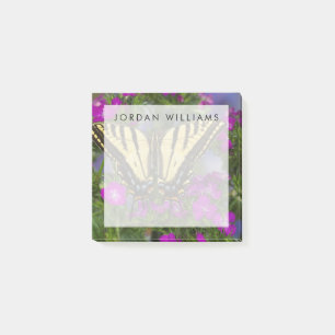 A Viceroy Butterfly on Dark Pink Flowers Post-it Notes