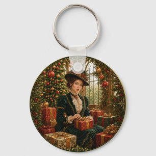 A Victorian Christmas Morning Key Ring