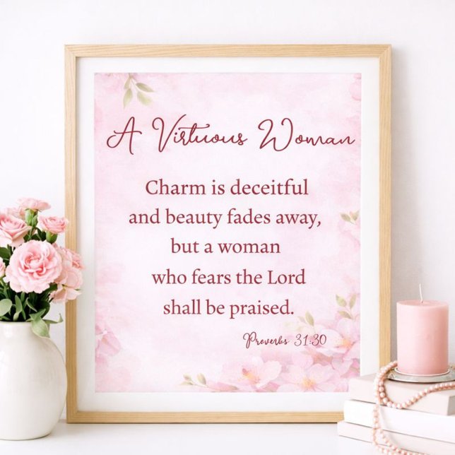A Victorious Woman Proverbs 31 Christian Floral Poster (Creator Uploaded)