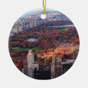 A view from above: Autumn in Central Park 01 Ceramic Tree Decoration