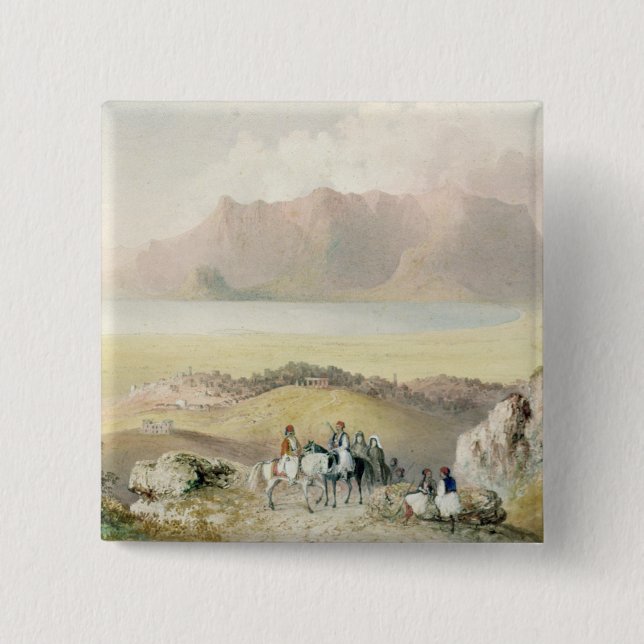 A View in Greece 15 Cm Square Badge (Front)