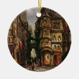 A View in the Jewish Quarter, Frankfurt, 1877 (oil Ceramic Tree Decoration