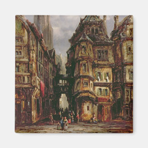 A View in the Jewish Quarter, Frankfurt, 1877 (oil Magnet