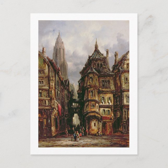 A View in the Jewish Quarter, Frankfurt, 1877 (oil Postcard (Front)