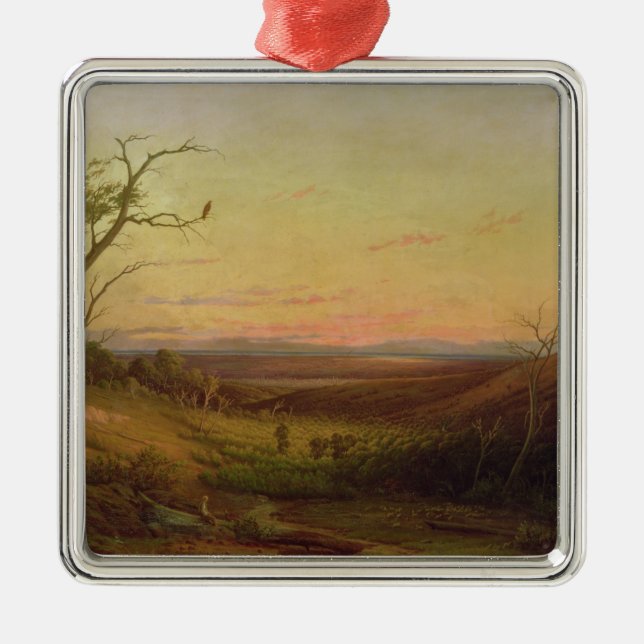 A View of Adelaide at Sunset Metal Tree Decoration (Front)