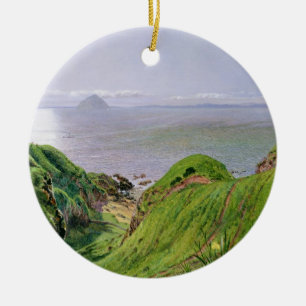 A View of Ailsa Craig and the Isle of Arran, 1860 Ceramic Tree Decoration