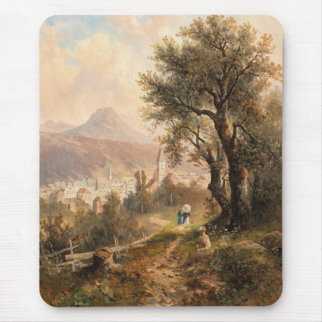 A View of Bad Aussee – Emil Barbarini Mouse Mat (Front)
