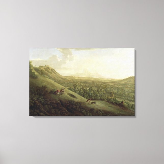 A View of Boxhill, Surrey, with Dorking in the Dis Canvas Print (Front)