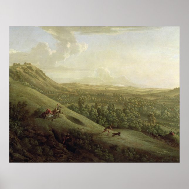 A View of Boxhill, Surrey, with Dorking in the Dis Poster (Front)
