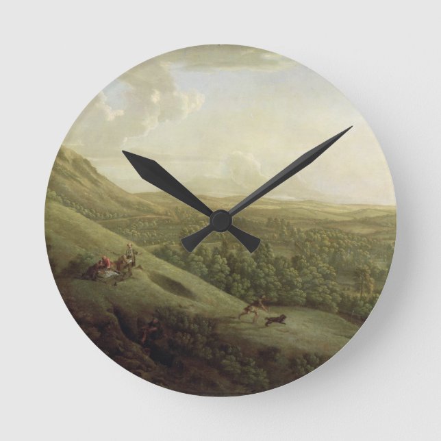 A View of Boxhill, Surrey, with Dorking in the Dis Round Clock (Front)