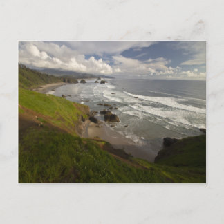 A view of Cannon beach on the Oregon coast. Postcard