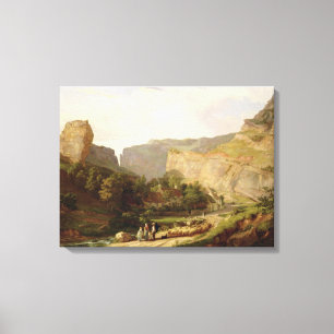 A View of Cheddar Gorge (oil on canvas) Canvas Print