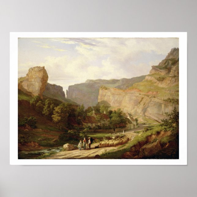 A View of Cheddar Gorge (oil on canvas) Poster (Front)