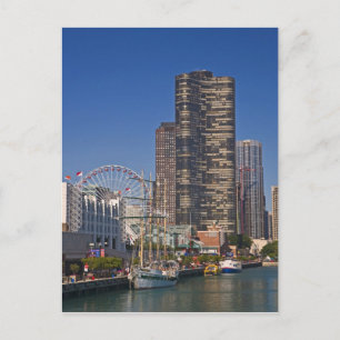 A view of Chicago's Navy Pier Postcard
