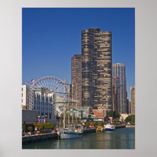 A view of Chicago's Navy Pier Poster