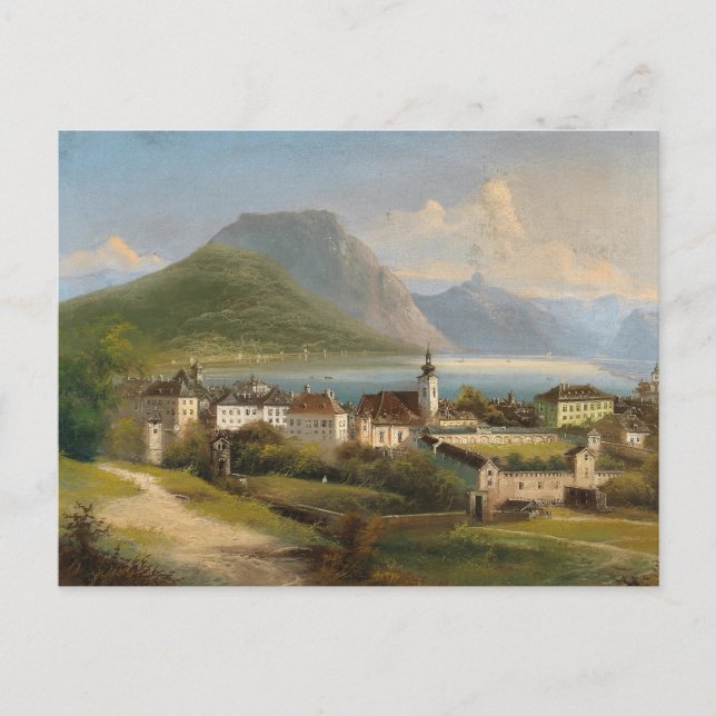 A View of Gmunden | Johann Wilhelm Jankowsky Postcard (Front)