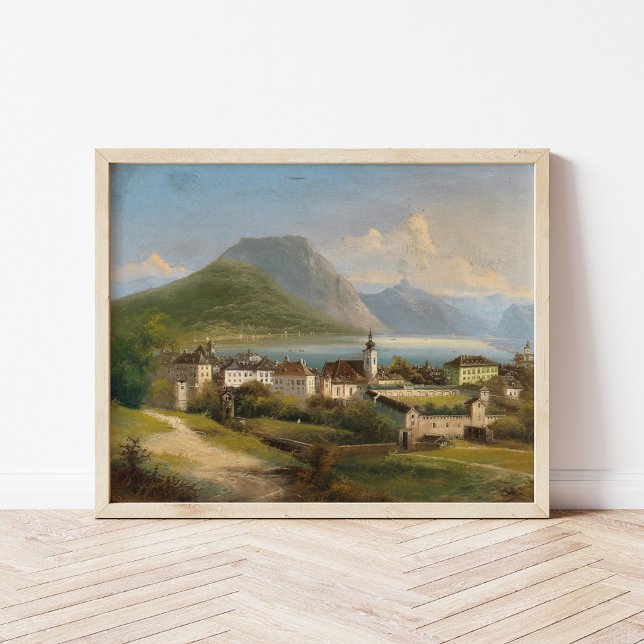 A View of Gmunden | Johann Wilhelm Jankowsky Poster (Creator Uploaded)