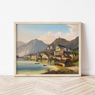 A View of Hallstatt Johann Wilhelm Jankowsky Poster