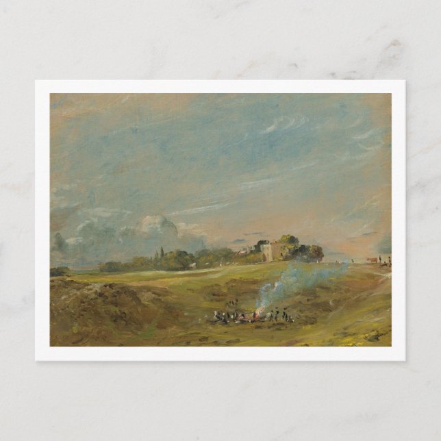 A View of Hampstead Heath, with figures round a bo Postcard (Front)