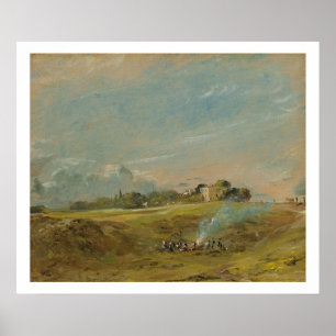 A View of Hampstead Heath, with figures round a bo Poster