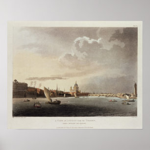 A View of London from the Thames, 1809 Poster