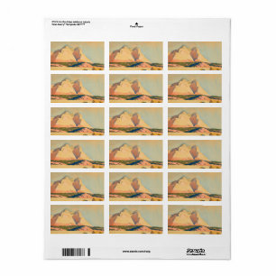 A view of Mount Carmel, Utah by Maynard Dixon Label