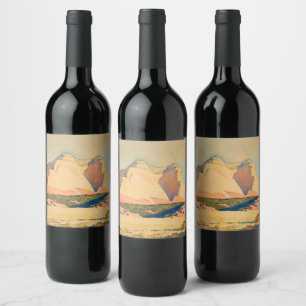 A view of Mount Carmel, Utah by Maynard Dixon Wine Label