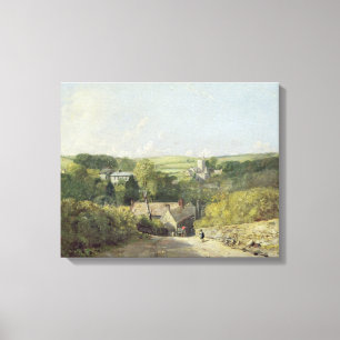 A View of Osmington Village with the Church and Vi Canvas Print
