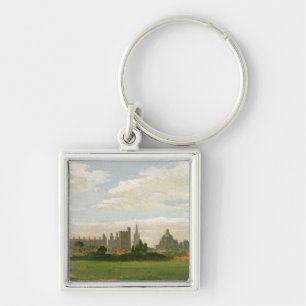 A View of Oxford (oil on millboard) Key Ring