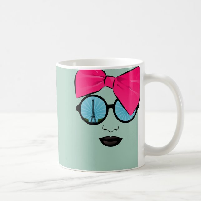 A View of Paris Oversized Bow Face Coffee Mug (Right)