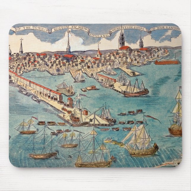 A View of Part of the Town of Boston Mouse Mat (Front)