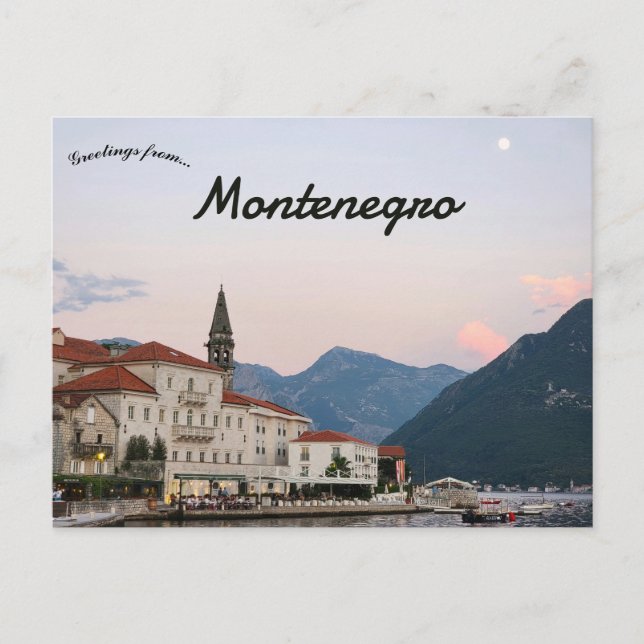 A View of Perast Montenegro Postcard (Front)