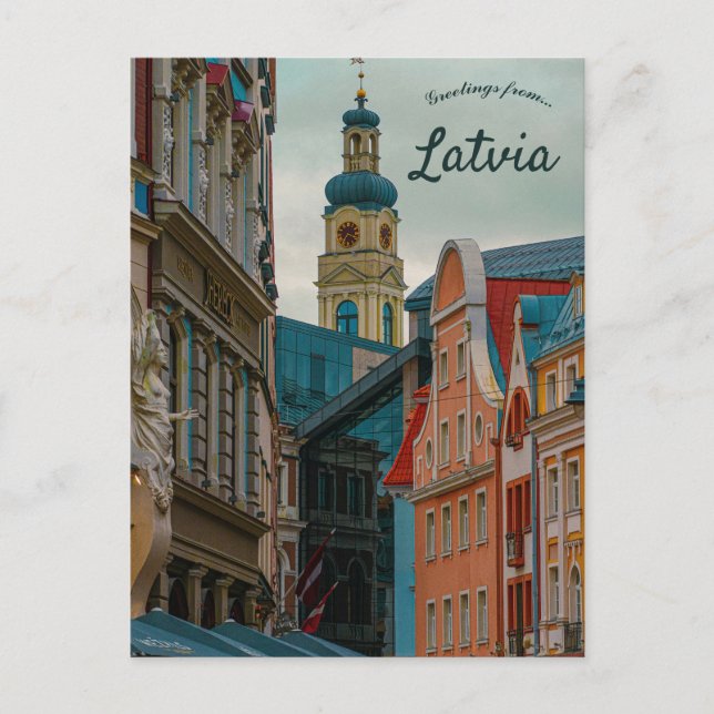 A View of Riga Latvia Postcard (Front)