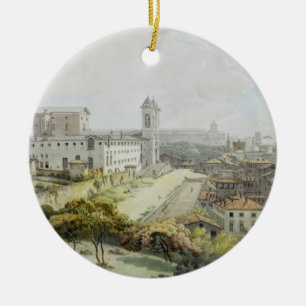 A View of Rome taken from the Pincio, 1776 (w/c ov Ceramic Tree Decoration