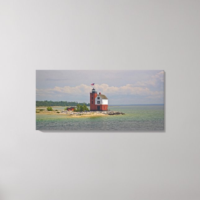 A view of Round Island Light Station. Canvas Print (Front)