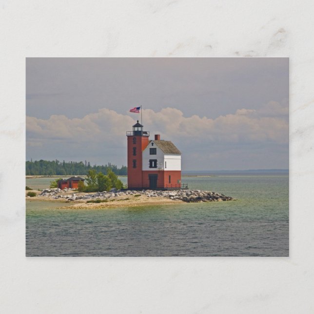 A view of Round Island Light Station. Postcard (Front)