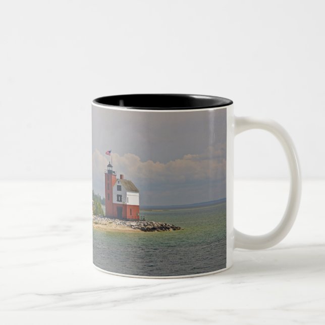 A view of Round Island Light Station. Two-Tone Coffee Mug (Right)