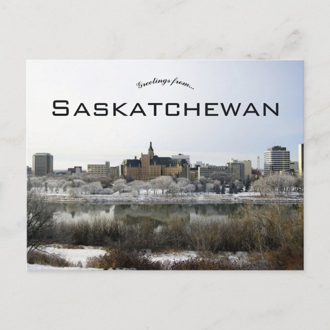 A View of Saskatoon Saskatchewan Postcard (Front)