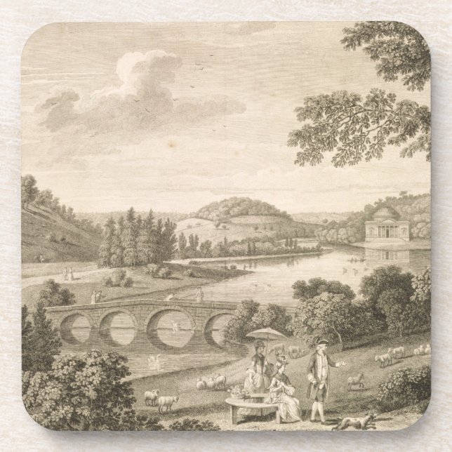 A view of Stour Head in Wiltshire (engraving) Coaster (Front)