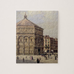 A View of the Baptistry in Florence (panel) Jigsaw Puzzle