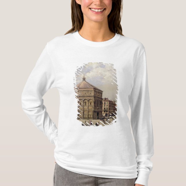 A View of the Baptistry in Florence (panel) T-Shirt (Front)