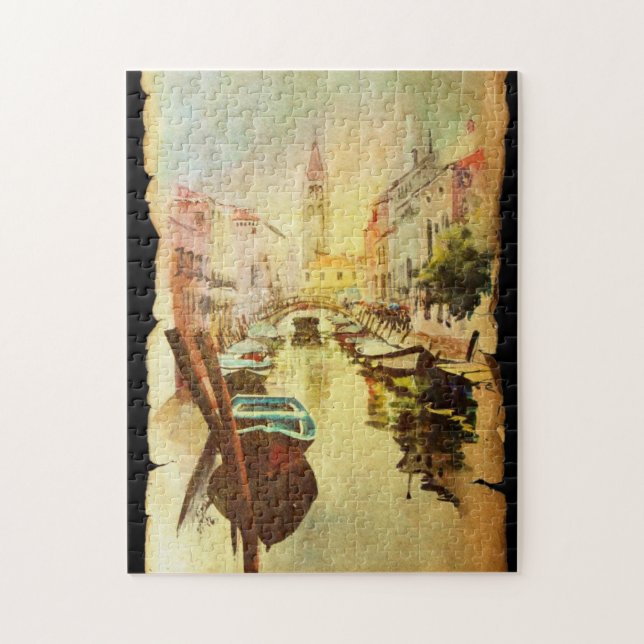 A View Of The Canal With Boats And Buildings Jigsaw Puzzle (Vertical)