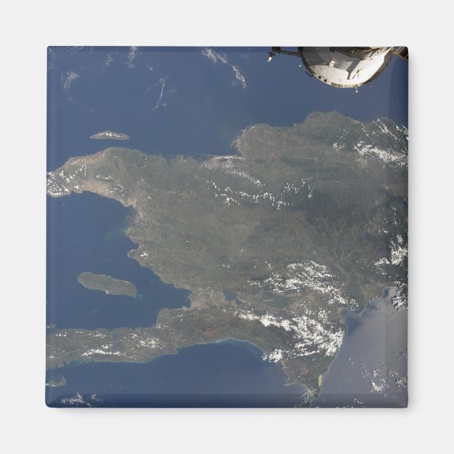 A view of the Caribbean island of Hispaniola Magnet (Front)