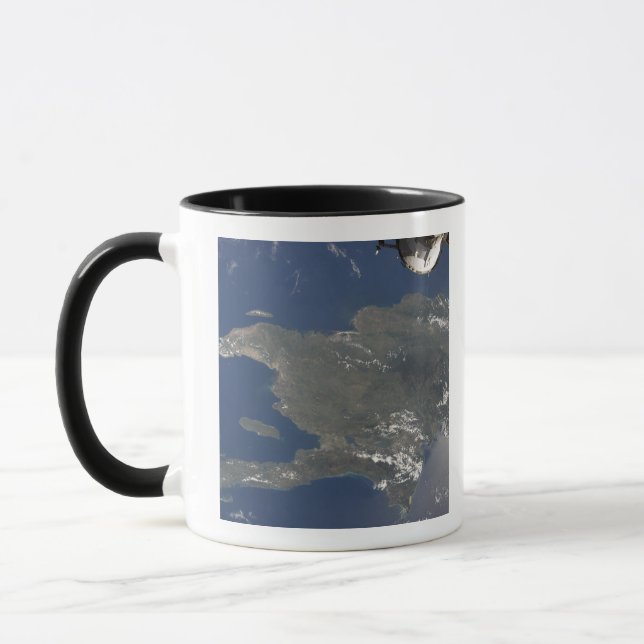 A view of the Caribbean island of Hispaniola Mug (Left)