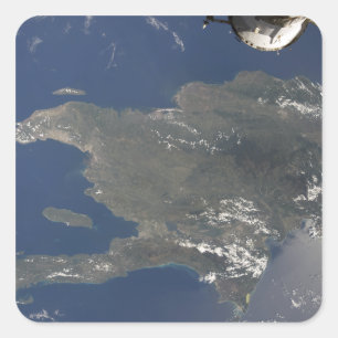 A view of the Caribbean island of Hispaniola Square Sticker