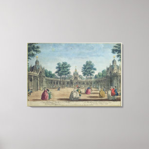 A View of the Chinese Pavilions and Boxes in Vauxh Canvas Print