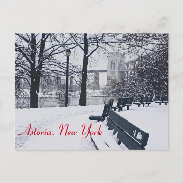 A View of the Hellgate Bridge, Astoria NY Postcard (Front)