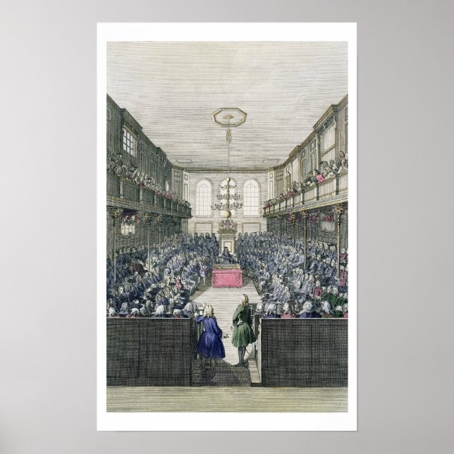 A View of the House of Commons, engraved by B. Col Poster (Front)